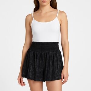 Karlie Black Silver Metallic Pleated Skort Women’s Size Medium